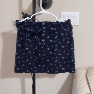 Black Floral Mini Skirt